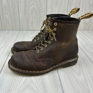 Dr Doc Martens Air Wair 11822 Brown Leather Combat Boots Mens 10 Womens 11